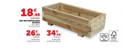 Promo Bac Rectangulaire En Bois Chez Super U ICatalogue Fr