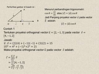 Proyeksi Orthogonal Vektor Pada Vektor Lain Pjj Ds Ppt