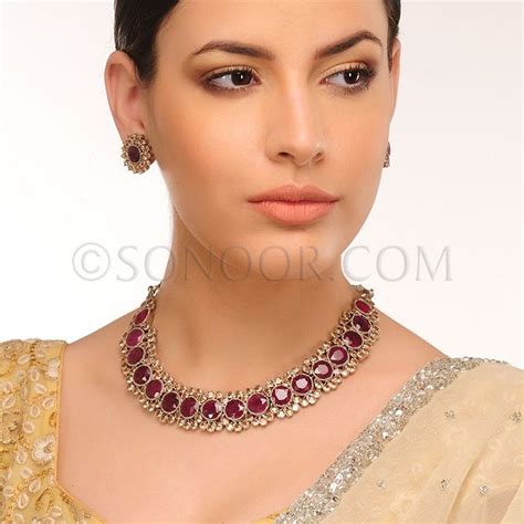 NEC 1 3428 Aarvi Necklace Set With Earrings In Silver Victorian Finish