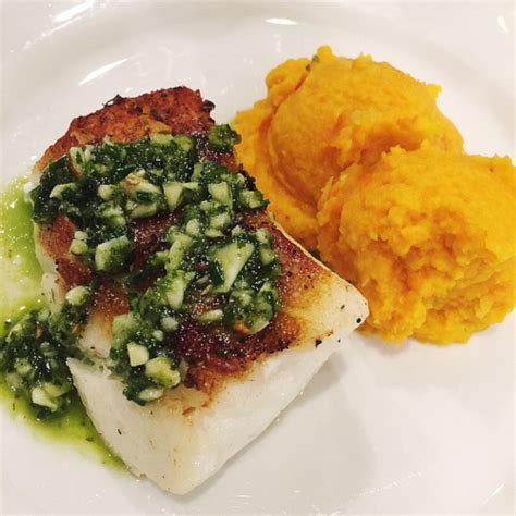 Sea Bass W Chimichurri Sauce And Celeriac Puree {paleo And Whole 30} — Michelle K Yoga Experiences