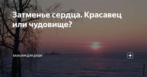 Затменье сердца. Красавец или чудовище? | Бальзам для души | Дзен