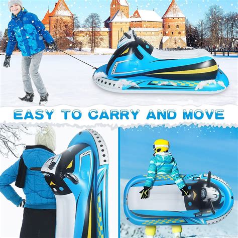 Inflatable Snow Sled for Kids and Adults, COKWEL Inflatable Sleds for Snow for Toddlers Snow ...