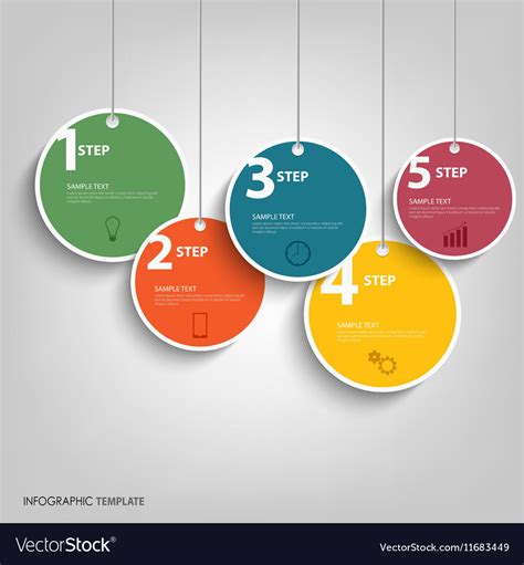 Info Graphic With Hanging Colored Circles Template