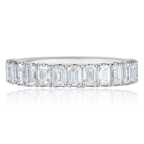 Emerald Cut Diamond Half Eternity Ring Pravins