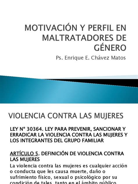 Motivación Y Perfil En Maltratadores De Género 2023 Pdf La Violencia Contra Las Mujeres