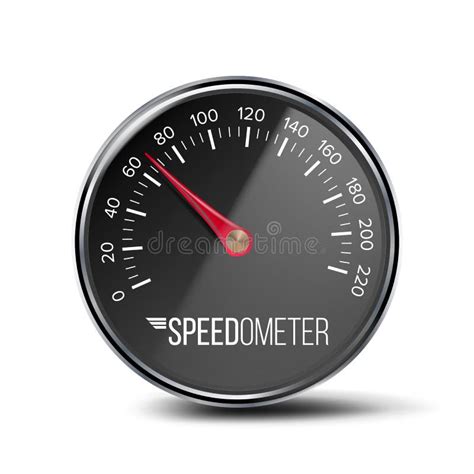 Speedometer Vector Auto Car Panel Realistic Speedometer Chrome Frame