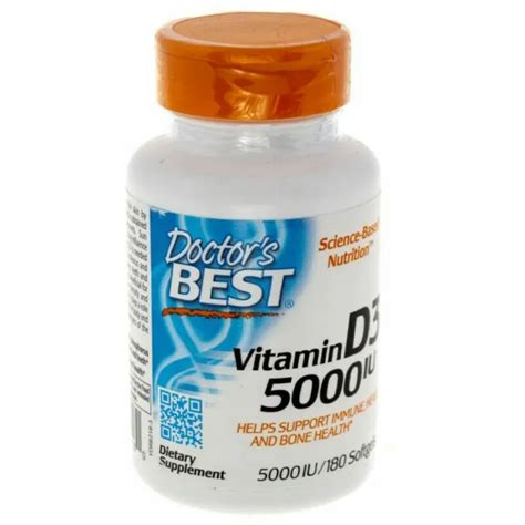 DOCTOR S BEST BEST Vitamin D3 5000 IU 180 Softgels Doctors Best