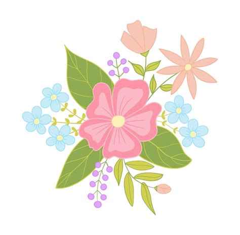 Ramo De Flores Vector Premium