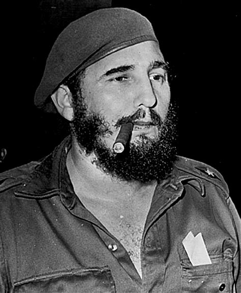 Olive Fatigues Straggly Beard And Cigars Behind Revolutionary Fidel