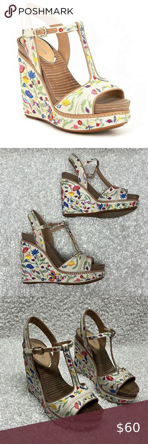 Gianni Bini Sarritahh Floral Embroidered Wedges Gianni Bini T Strap