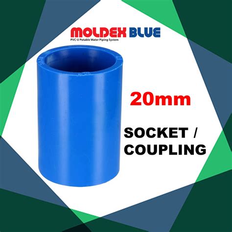 20mm PVC SOCKET COUPLING MOLDEX BLUE PVC U POTABLE WATER PIPING