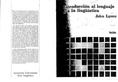 PDF John Lyons Introducción al lenguaje y la lingüística pdf