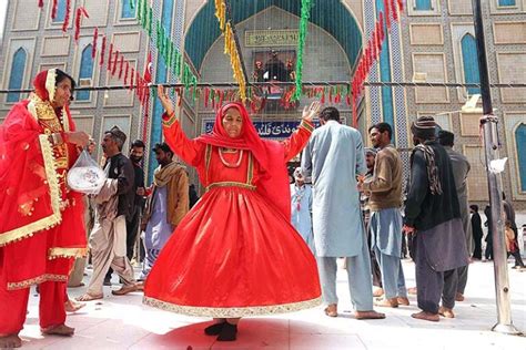 Devotees Performing Dhamal At The Shrine Of Hazrat Lal Shahbaz Qalandar