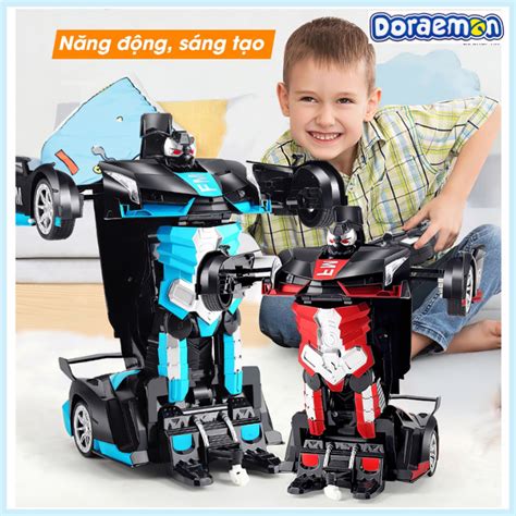 Xe Oto điều Khiển Từ Xa Biến Hình Thành Robot Có Sạc Pin Có Tặng Kèm 3