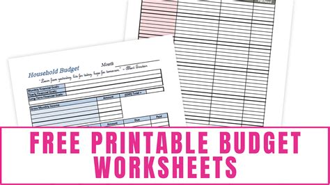 Free Excel Budget Templates Printable Pdfs