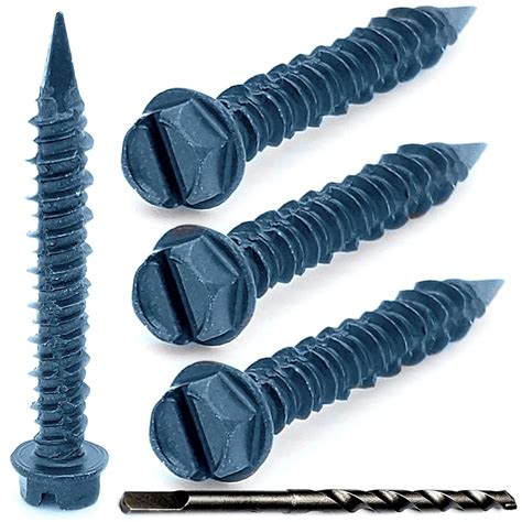 Grrrgooo Screw 1 4 X 1 1 4 Slotted Hex Washer Head Concrete Screws