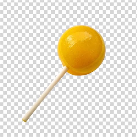 Premium Photo Yellow Lollipop Isolated On Transparent Background