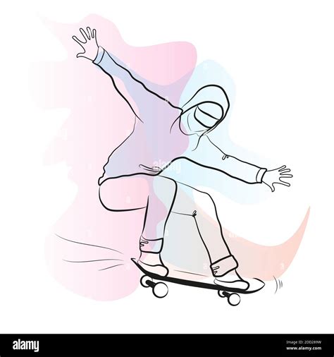 Skateboard T Shirts Graceful Drawing Of A Man Participating In A