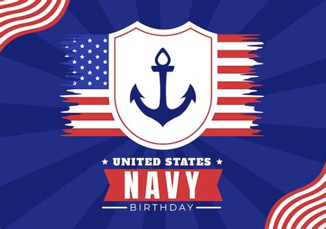 Premium Vector US Navy Birthday On October 13th Hand Drawn Cartoon