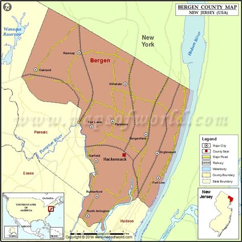 Bergen County Map With Cities