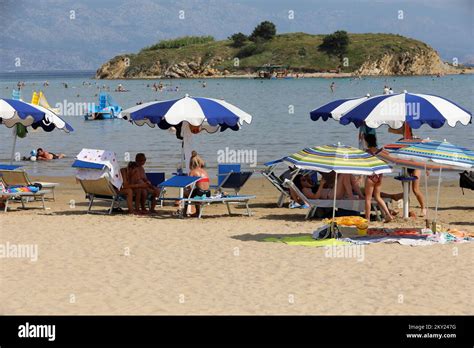 Der Sandstrand Von Paradise Rajska Plaza Ist Am Juli In Lopar