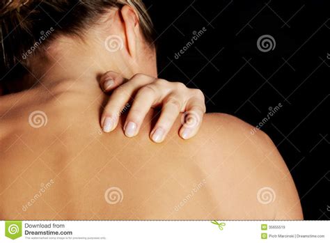 Nude Topless Woman Scratching Her Neck Stock Image Image Of Neck