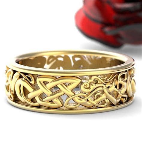 Inspired By Celtic Knots And Dragon Mythology This Ring Features 3