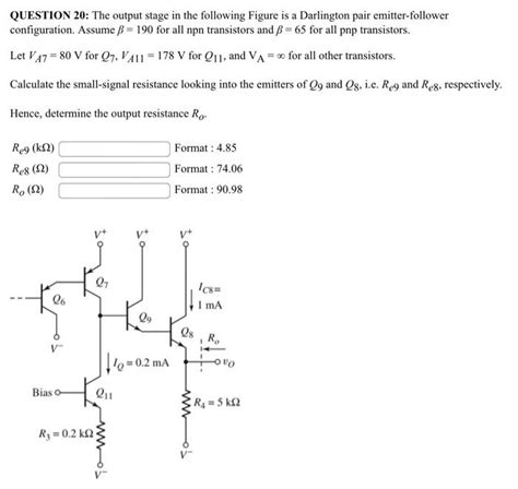 Solved Question The Output Stage In The Following Figure Chegg