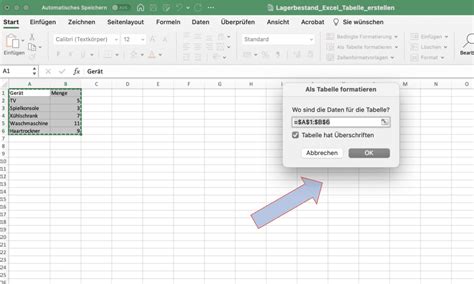 Excel Tabelle MS Excel Tabellen Erstellen