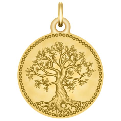 Médaille Arbre de vie Perlée Or jaune 18ct PremierCadeau