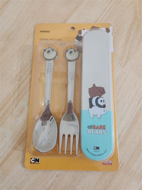 We Bare Bears Cutlery Set Bayi Anak Perawatan Makanan Anak Di