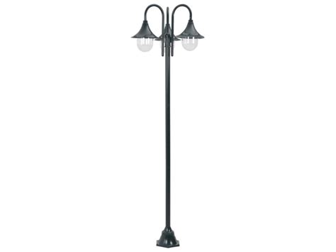 Vidaxl Lampadaire De Jardin E Cm Aluminium Lanternes Vert Fonc