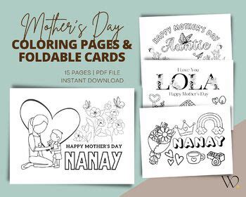 Mother S Day Coloring Cards Printable 15 Printable PDF Filipino