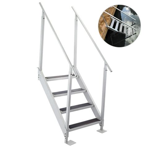 VEVOR Aluminum Dock Ladder Boat Dock Ladder 4 Steps Pontoon Dock Ladder ...