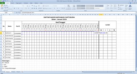 Cara Membuat Daftar Hadir Di Microsoft Excel Cari Cara