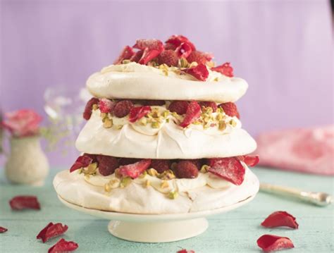 Pistachio Raspberry And Rosewater Meringue Tower BakingBar