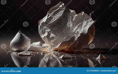 A Piece Of Paper That Is Falling Into The Water With A Black Background