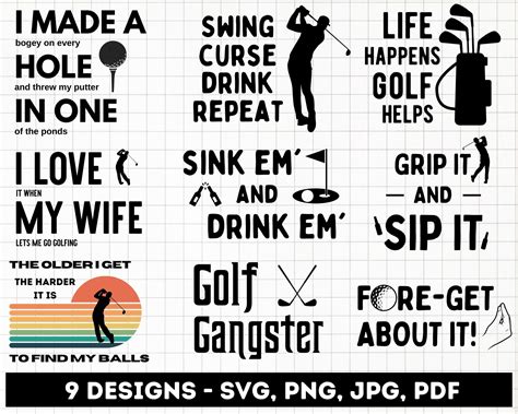 Golf Svg Bundle Funny Golf Svg File Golf PNG File Gift For Etsy Australia