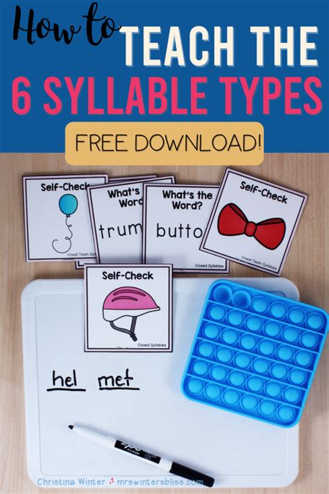 How And Why To Teach The Six Syllable Types Mrs Winters Bliss