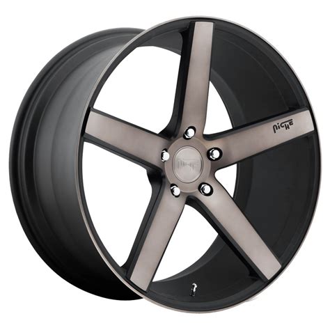 Niche Wheels Milan M134 Matte Black And Machined Wdouble Dark Tint Rim