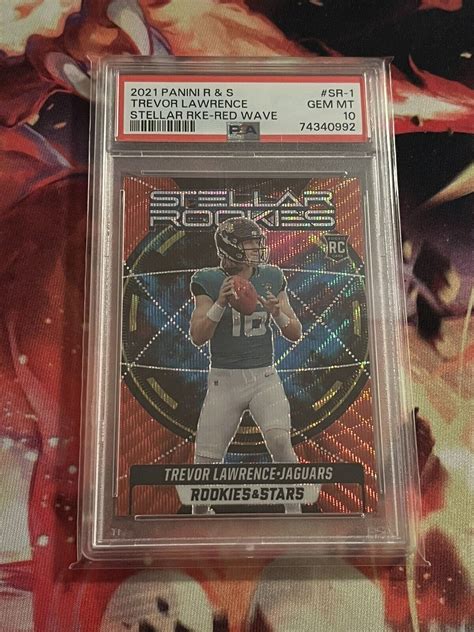 Trevor Lawrence 2021 Panini Rookies And Stars Stellar Red Wave Prizm RC