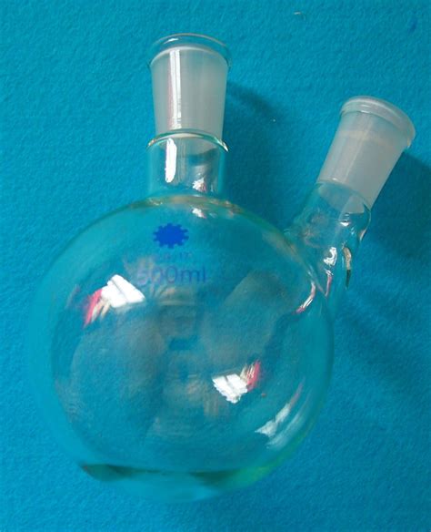 Two Necks 500ml 24 40 Round Bottom Glass Flask 2 Neck Lab Chemical