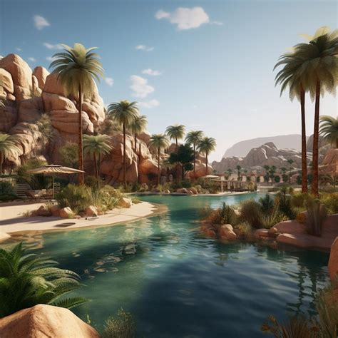 Premium Ai Image Oasis Resort