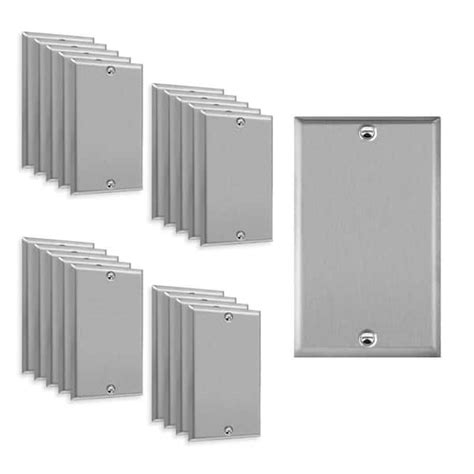 Enerlites Gang Stainless Steel Blank Plate Metal Wall Plate Standard