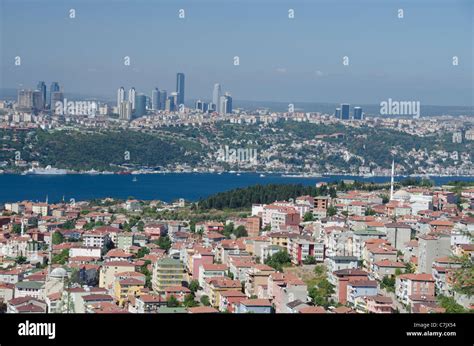 Turkey, Asian side of Istanbul. View across the Bosphorus of the ...