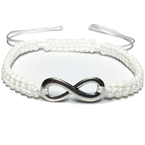 Bracelet Infinity Macramé Blanc Cameleon Shopfr