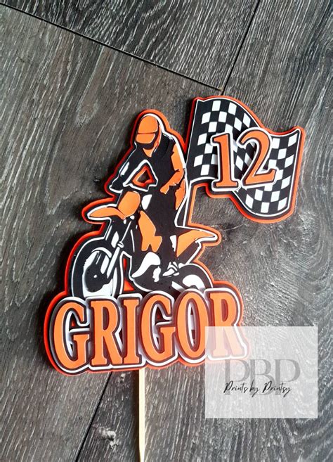 Neon Ktm Motorcross Cake Topper Motorbike Cake Topper Cake Etsy