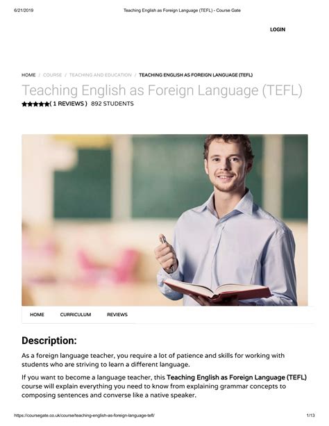 Teaching English As Foreign Language Tefl Course Gate Pdf