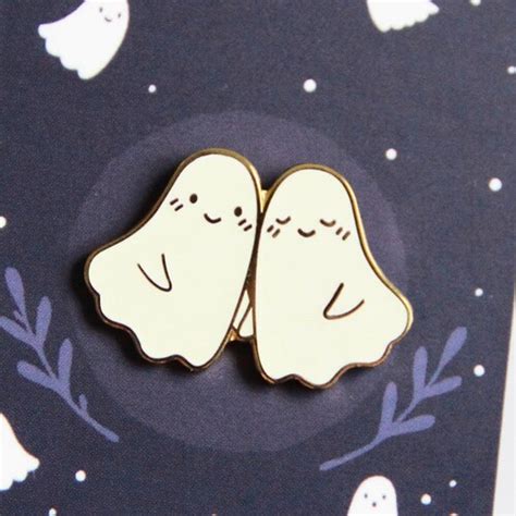 Glow In The Dark Ghosts Enamel Pin Etsy