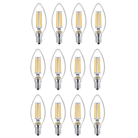 Philips 25W Equivalent Soft White Glass (2700K) Chandelier Candelabra ...